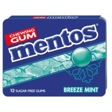 25246 26 Mentos Gum Blister Breeze Mint (SV) – 12 Stuks