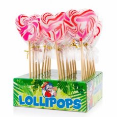 31539 26 Felko Lolly Heart Spiral Red-White 45 g – 24 Stuks