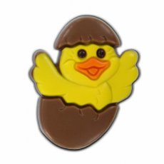 37776 26 Chocola Amore Kuiken uit Ei Melk Deco – 15 g – 144 Stuks – 2,16 kg