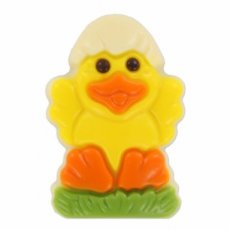 37777 26 Chocola Amore Kuiken in Gras Wit Deco – 15 g – 144 Stuks – 2,16 kg