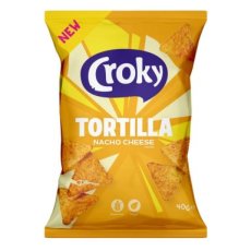 Croky Tortilla Nacho Cheese 40 g – 20 Stuks