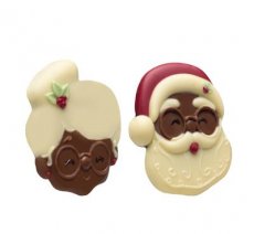 54091 24* De Chocolaterie Mr & Mrs Kerstmis Melk 9cm 110g