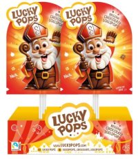 56057 25. Lucky Pops Chocoladelolly Sinterklaas 20g