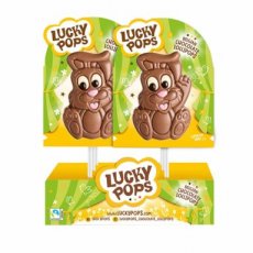 56327 26* Lucky Pops Chocoladelolly Konijn Davy – 20 g – 18 Stuks