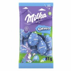 56351 26* Milka Eitjes Melkchocolade Oreo – Alu – 81 g – 35 Stuks