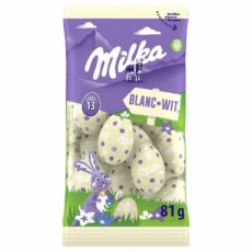 56357 26* Milka Eitjes Witte Chocolade – Alu – 81 g – 35 Stuks
