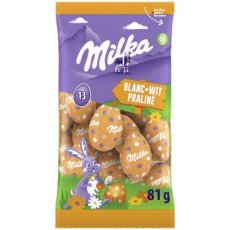 56358 26 Milka Eitjes Wit Praliné alu 81 gram