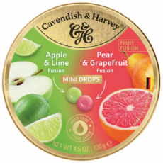 56649 26 Cavendish & Harvey Apple/Lime – Pear/Grapefruit Drops – 11 x 130 g