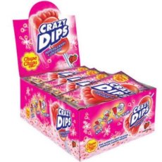 Chupa Chups Crazy Dips Strawberry 14 g – 24 Stuks