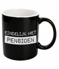 Mok Pensioen met snoepzak 25 Mok Pensioen met snoepzak