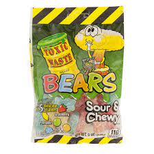 5453s 25 Toxic Waste Sour Bears 142 gr.