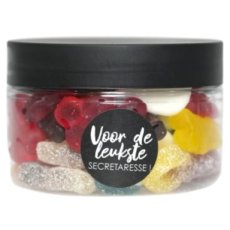Snoeppot liefste secretaresse 200 gram 26 Snoeppot 200 g met Gepersonaliseerde Sticker – Dag van de Medewerker