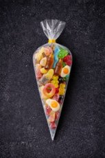 Snoepzak 500 gram zoete en zure mix 26* Snoepzak 500 gram zoete en zure mix